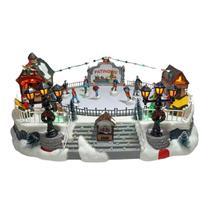 Vila Natalina Patinação No Gelo C/Movimento 17X40X27,5Cm