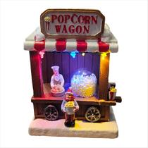 Vila Natalina Pipoqueiro Cenário de Natal Iluminado Mov 18cm