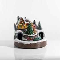 Vila Noel Na Escada C/ Som e Movimento 16cm - Grillo Vila Noel Na Escada C/ Som e Movimento 16cm - Grillo