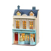 Vila Princesa Rosa DIY Mini Casa De Bonecas De Madeira Modelo De Montagem Quebra-Cabeça 3D Com