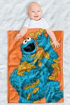 Vila Sésamo Fleece Baby Cobertor, 30 "x40", Cookie Monster Pintado, Unissex para Meninas e Meninos, Bebês / Crianças