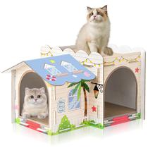 Villa de papelão de dois andares Cat House Lineshading 45x27x30cm