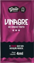 Vinagre de vinho tinto grilo sachê 4ml c/ 200 unidades