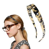 Vincha LAYONGMOLI de Acetato Antideslizante delgada con Dientes Estampado Leopardo Vincha LAYONGMOLI de Acetato Antideslizante delgada con Dientes Estampado Leopardo