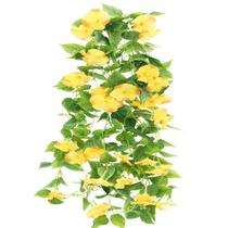 Vinhas artificiais FERIAL Silk Flower Garland 4,5 m amarela x2