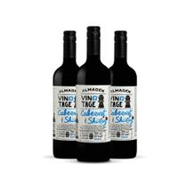 Vinho Almadén Vintage Meio Seco Cabernet Shiraz 750ml - Kit 3 Garrafas Vinho Almaden Cabernet Shiraz