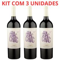Vinho argentino chac chac malbec reserva 750ml tto kit com 3