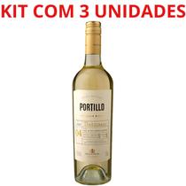 Vinho argentino portillo v de uco chardonn 750ml bco kit c/3