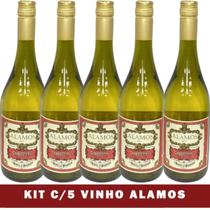 Vinho Branco Argentino Alamos Chardonnay Kit C/5 750ml