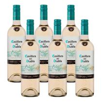 Vinho Branco Meio Seco Casillero del Diablo Belight Sauvignon Blanc Garrafa 750ml com 6 unidades