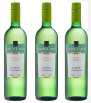 Vinho Campo Largo Branco Suave - Kit 3 Garrafas