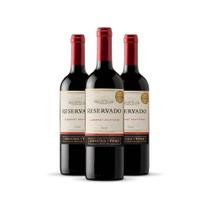 Vinho Concha y Toro Reservado Cabernet Sauvignon - Kit 3 Garrafas 750ml de Concha y Toro Reservado Vinho Concha y Toro Reservado Cabernet Sauvignon - Kit 3 Garrafas 750ml de Concha y Toro Reservado