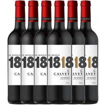 Vinho francês calvet 1818 750ml tinto kit c/6