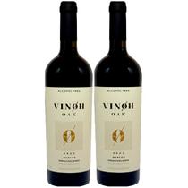 Vinho Sem Álcool Tinto Seco Merlot Vinoh OAK - 750mL - Nacional - 02 unidades