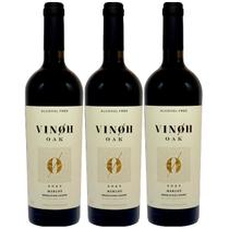 Vinho Sem Álcool Tinto Seco Merlot Vinoh OAK - 750mL - Nacional - 03 unidades