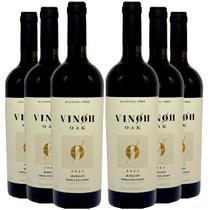Vinho Sem Álcool Tinto Seco Merlot Vinoh OAK - 750mL - Nacional - 06 unidades