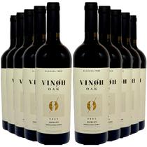 Vinho Sem Álcool Tinto Seco Merlot Vinoh OAK - 750mL - Nacional - 10 unidades