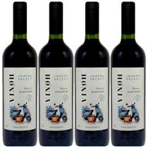 Vinho Sem Álcool Tinto Seco Merlot Vinoh Select - 750mL - Nacional - 04 unidades