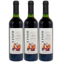 Vinho Sem Álcool Tinto Suave Merlot e Cabernet Vinoh Select- 750mL - Nacional - 03 unidades