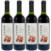 Vinho Sem Álcool Tinto Suave Merlot e Cabernet Vinoh Select- 750mL - Nacional - 04 unidades