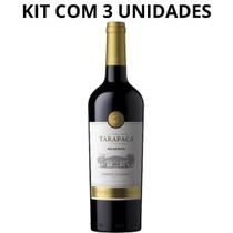 Vinho tarapacá cabernet sauvignon reserva 750ml kit com 3