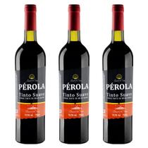 Vinho Tinto de Mesa Suave Pérola 750ml - 3 Unidades