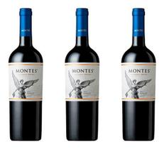 Vinho Tinto Montes Merlot Reserva 750 Ml Kit Com 03 Un