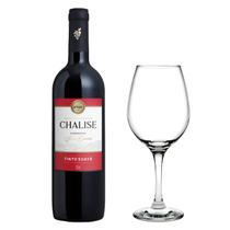 Vinho Tinto Suave Chalise + Taça de Vidro Barone
