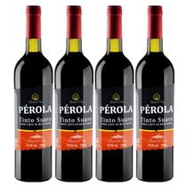 Vinho Tinto Suave Pérola 750ml - 4 Unidades - São Roque SP