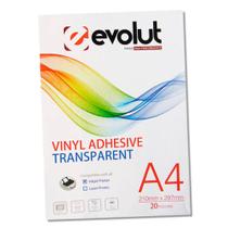 Vinil Adesivo A4 Transparente P/ Impressora Jato de Tinta C/ 40 Fls - EVOLUT