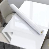 Vinil Adesivo Branco Brilho Laca Laquear Mesa Vidros 3m x 60cm