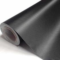 Vinil Adesivo Envelopamento Fibra Carbono 3D Preto 1M X 10Cm - Imprimax
