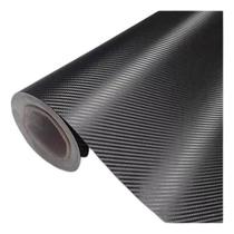 Vinil Adesivo Envelopamento Fibra Carbono Preto - 1M X 20Cm - Imprimax