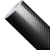 Vinil Adesivo Fibra de Carbono Preto 4D Envelope Teto Coluna Película Envelopamento Automotivo 3D 5D