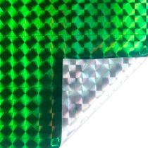 Vinil Adesivo Holográfico Triângulo 30 cm x 50 cm - Verde - 1 unidade - Rizzo