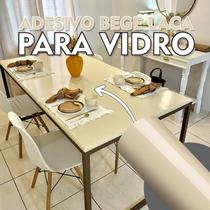 Vinil Adesivo Laca Off White Bege Envelopar Móveis 3m x 60cm