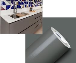 Vinil adesivo lavavél cozinha 1Mx50cm Cinza Escuro