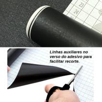 Vinil Adesivo Preto Fosco Texturizado 45cm x 2 metros Papel de Parede, Envelopamento de Móveis Lavável