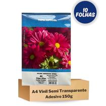 Vinil Adesivo semi transparente A4 150g resistente água 10un Vinil Adesivo semi transparente A4 150g resistente água 10un