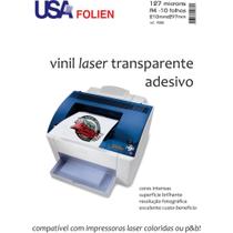 Vinil Laser Adesivo A4 Transparente Pacote com 10