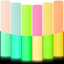 Vinil permanente Glow in The Dark GIRAFVINYL 12x12cm 6 folhas Vinil permanente Glow in The Dark GIRAFVINYL 12x12cm 6 folhas