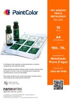 Vinil PET Adesivo Prata Metalizado Prova Dagua A4 - 10 F