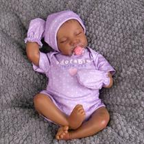 Vinil realista de 18 polegadas Reborn Baby Doll Aori Black Girl Vinil realista de 18 polegadas Reborn Baby Doll Aori Black Girl