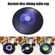 Vinil Record Cobertor Mat Pad Retro CD Round Carpet Sofá Tapetes - generic