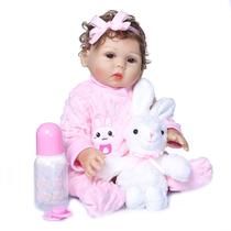 Vinil rígido de silicone Reborn Baby Doll, corpo inteiro, 47 cm com acessórios