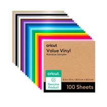 Vinil Value Fosco Sortido Arco-Íris Cricut 30,5 x 30,5 cm 100 Folhas