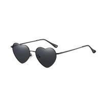 Vintage polarizada em forma de coração óculos para mulheres, Metal Frame, moda Eyewear, UV400
