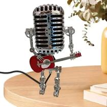 Vintage Robô Guitarrista Led Lâmpada De Mesa Luz Em Miniatura Escritório Decoração Para Casa