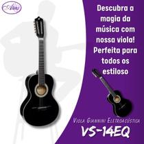 Viola Caipira Giannini Eletroacústica Start 10 Cordas VS14 EQ Preta com Afinador