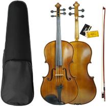 Viola de Arco Intermediária Orquezz Madeira Maciça 42 Strad com Estojo Arco e Breu Ajustado por Luthier Z202I 16.5